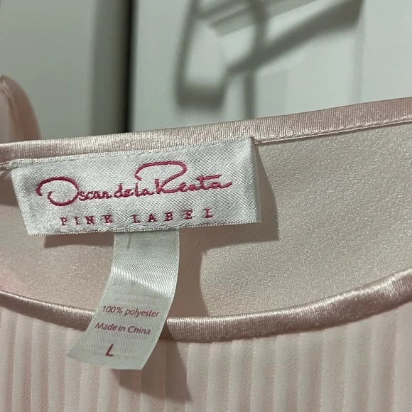 VTG Pink Oscar De La Renta Coquette Babydoll Nightgown (Size L)
